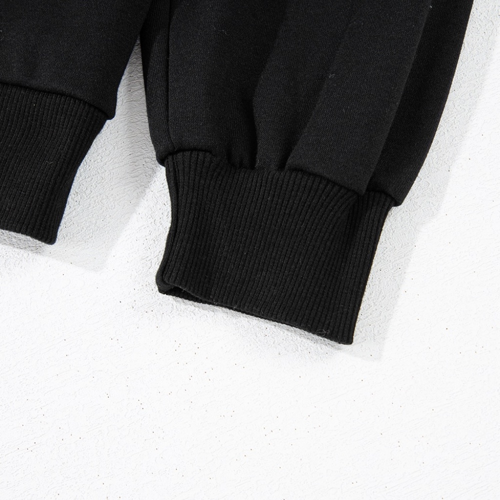 1 MEDIUM LEFT!!! Black Leopard Print Colorblock Raglan Sleeve Sweatshirt - Picture 13 of 14